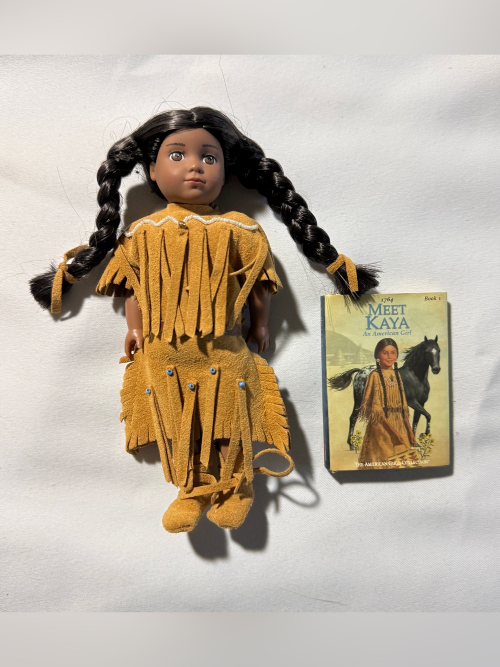 American Girl Kaya Doll with Tan Fringe Outfit and Storybook